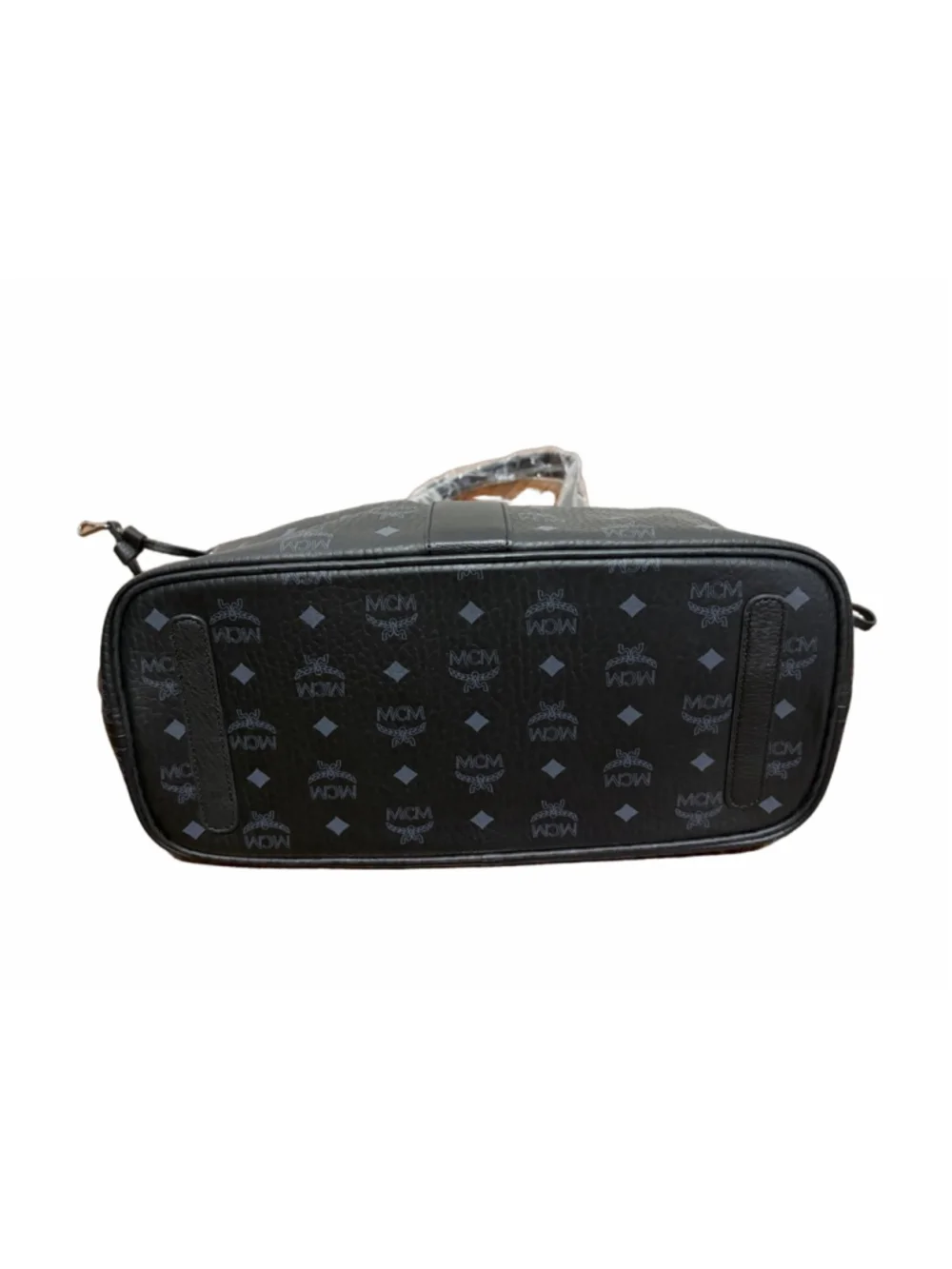 NWT MCM Women's Liz Reversible Shopper Tote in Black & white, Visetos & leather